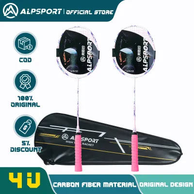 Raket Bulutangkis ALPSPORT TX Serat Karbon 4u 100G Cocok untuk Pemula dan Pelajar Raket Serangan ALP