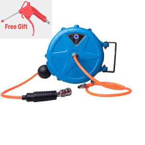 Air Hose Reel Retractable Retractable Extension Cord Reel 66 FT  Ceiling Wall Mount Max 300 PSI Automatic Rewind Hose Reel 180°Swivel Bracket