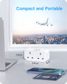 LENCENT UK to EU Euro European Plug Adapter with 1 Type C and 2 USB Ports, LENCENT 2 Way Grounded Travel Adapter for Spain Germany France Portugal Greece Russia Netherlands Turkey and more(Type E/F). 