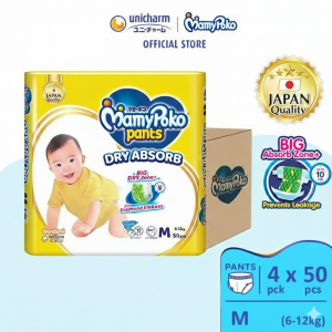 New Item!!! MamyPoko DRY ABSORB Pants Diapers M50/L40/XL32/XXL28/XXXL16 1 Box of 4 Pack