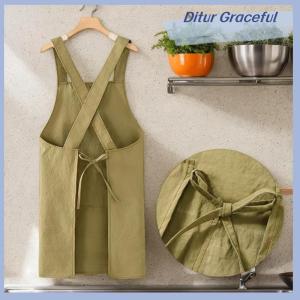Ditur Cooking Kitchen Aprons Breathable Wear Resistant Adult Waist Aprons Anti Fouling Soft Restaurant Work Clothes Home