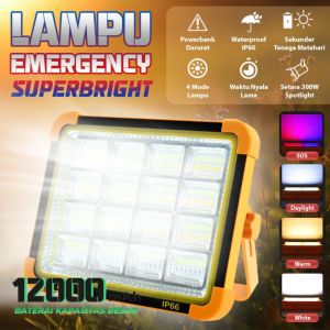 1000W Lampu Sorot LED Tenaga Surya Portabel Outdoor Solar Camping Lamp
