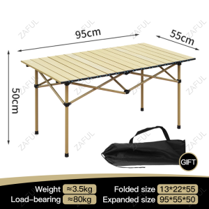 ZAFUL Folding Camping Table Outdoor Picnic Table Portable Aluminum Alloy Lightweight Table for BBQ Use