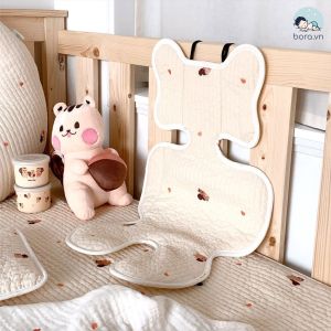 Tấm lót xe đẩy cho bé cotton mềm mại thoáng khí phong cách Hàn Quốc