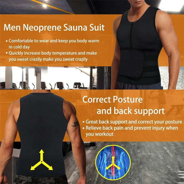 Winmax Men Body Shaper Waist Trainer Vest Slimming Shirt Sauna Sweat Vest  Compression Undershirt Shapewear Fat Burner Workout Tank Tops