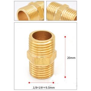 AumoPro 1/8 to 1/4" 3/8" 1/2" 3/4" Male Thread Brass Pipe Equal Reducing Fittings Quick Adapters Connectors