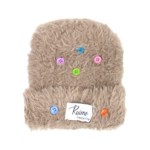 RUIMO Fashion Topi Beanies Bulu Halus Kancing Multicolor Z-2