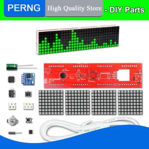 [PERNG] Tehe LED Music Spectrum Kit Dot Matrix Clock DIY Parts Electronic Welding Pick Up Rhythm Light