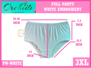 ORCHIDS FULL 1 DOZEN HIGH WAIST WHITE EMBROIDERY ADULT PLUS SIZE MATERNITY LOLA PANTY