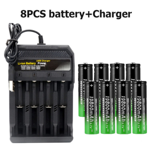 18650 Li-Ion Battery 19800mAh Rechargeable Battery 3.7V with USB 4 Slot Charger