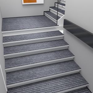 5pcs Non Slip Stair Step Mat Thick Waterproof Anti Slip Rubber Wear Resistant Grey Simple Stair Tread Rug Floor Carpet