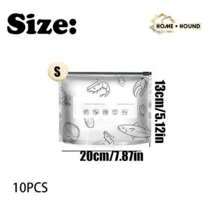 HOME + HOUND 10pcs Aluminum Foil Storage Food Bags Stand-Up Sealable Freezer Pouches