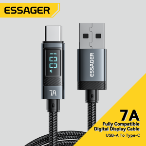 Essager 7A 100W USB Type C Digital Display Cable Fast Charging USB C Digital Display Data Cord For HUAWEI Mate 60 Pro Oneplus Samsung Honor OPPO VIVO Xiaomi Charger Type-C Wire