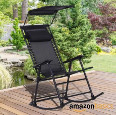 Ghế Xếp thư giãn Amazon Basics ( Mỹ ) Có Mái Che dùng được ngoài trời gấp gọn
