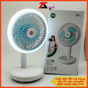 Quạt sạc tích điện để bàn tích hợp đèn học đèn chiếu sáng Tiết kiệm điện năng{Quạt DP-7632}