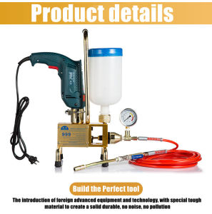 Fisherman Electric Epoxy Injection Piston Pump Polyurethane Foam Grouting Steel Machine Portable Injection Machine Grouting Pump with Epoxy Resin Pu Foam Materials for Steel Hose Concrete Repair Crack- intl