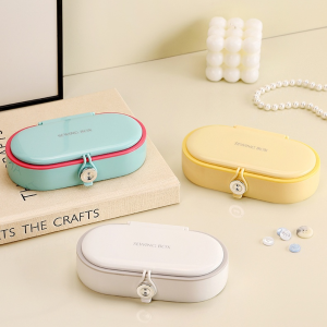 Portable Sewing Tools Stitching Box Utility Aesthetics Organize Sewing Home Needle And Thread Bags Needle Thread Organizer White Multifunction Decorative