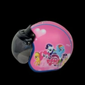 Helm Anak Bogo Cewek Usia 2-7 Tahun Karakter Kuda Pony Pink Kaca Cembung