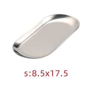 Nampan Makanan Nampan Oval Stainless Steel Piring Oval Gold Snack Tray Plate Tray [S/M/L]