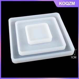 KOQZM Square Silicone Casting Epoxy Molds For DIY Resin Tray Coaster Jewelry Moulds