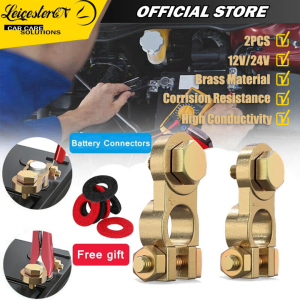 LST 2PCS 12V/ 24V Brass Quick Release Battery Terminals Clamps Copper Plate Car Battery Terminal Connectors For Car