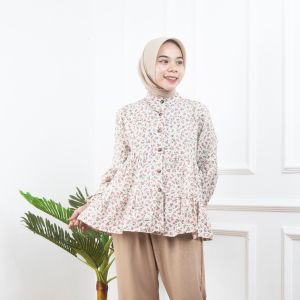 AQILA - Aida Blouse | Atasan Wanita Lengan Balon Motif Bunga