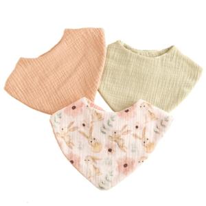 Baby Bibs Feeding Bibs for Infant Saliva Towel Soft Breathable Triangle Bandana Drool Bibs Adjustable Cotton Burp Cloths