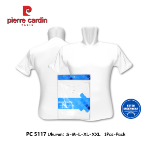 Kaos Dalam Oblong Round-Neck PIERRE CARDIN PC 5117  Putih Isi 1 Pcs Bahan Katun