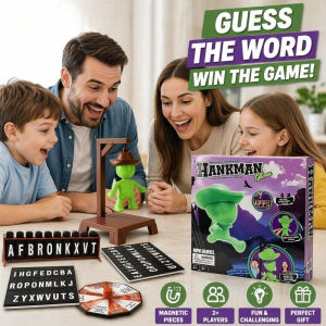 Magnetic Hangman Board Game Word Guessing Spelling Learning Toy For Kids Family Party 2 To 4 Players
