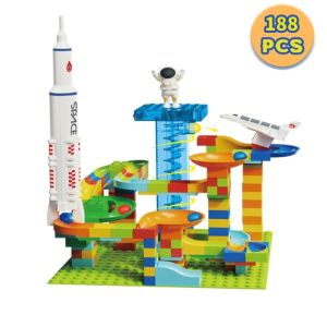 336Pcs Mainan Anak Building Brick Balok Susun Track Slide Ball Marble Race Run Maze Block Track Slide Ball
