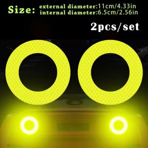 10PCS Car Bumper Reflective Stickers Night Secure Reflective Warning Strip Tape Stickers Luminous Car Angel Eye Decals
