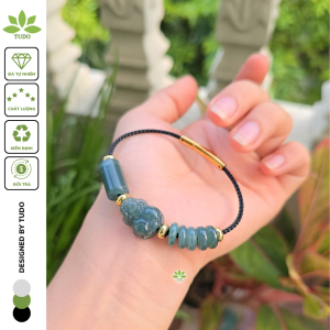 Q2631 Vòng lu thống trúc trơn ngũ điếu tỳ hưu Lam Ngọc ko kén mệnh - Phong Thủy TUDO