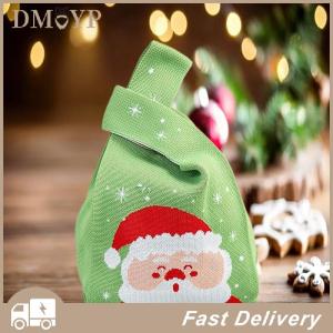 [DMYP] ถุงของขวัญถักนิตติ้งสำหรับเทศกาลคริสต์มาสกระเป๋าใส่ลูกกวาดแบบถือสำหรับผู้หญิงกระเป๋าผ้าถักนิตติ้งน่ารักถุงช้อปปิ้งแบบใช้ซ้ำได้