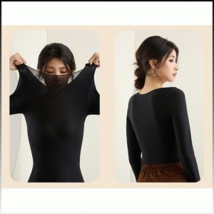 เสื้อลองจอนบาง เสื้อชั้นในกันหนาวอัลตร้าบาง สำหรับผู้หญิง  เสื้อชั้นในเก็บความร้อนสำหรับฤดูหนา แขนยาวไร้ตะเข็บ