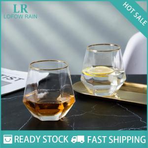 LF Wholesale✨Flash Sale ✨ European Style Edged Plastic Hexagonal Household Transparent Whiskey Glass Hexagonal Foreign Wine Glass