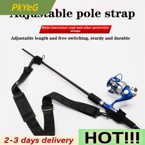 PkYeG Fishing Rod Carrying Strap Sling Shoulder Belt Security Tools Nylon Rod Bracket Waist Belt Strap Fishing Tool Accessories