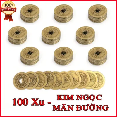 {SALE KHỦNG} Đồng xu may mắn [BÁN SỈ COMBO 100] Đồng xu phong thuỷ ngũ đế - chiêu tài may mắn bình an {siêu rẻ}