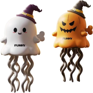 ฮาโลวีนลมขึ้นน่ารักและฟักทองกับหมวกแม่มด Plaything-ตกแต่งโต๊ะฟักทองวิญญาณ2แพ็คสำหรับบ้านสำนักงานปาร์ตี้สนับสนุน