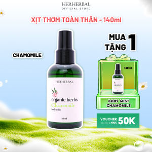 Xịt body mist thảo dược hữu cơ Herherbal xịt thơm toàn thân hương nước hoa BLACK ROUGE 148ml