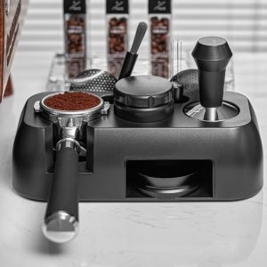ENCOUNT 51-58mm Espresso Coffee Tamper Station Non Slip Universal Coffee Portafilter Holder Durable Multifunctional Press Tampering Holder Bar Barista Tools