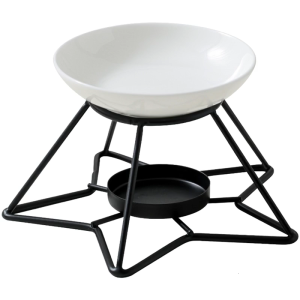 Aromatherapies Diffuser Wax Melt Burners with Ceramics Bowl Metal Star Tealight Holder Rack for Enhancing Home Aesthetic