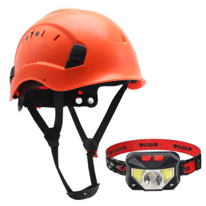 ABS Safety Helmet with Led Headlamp Construction Climbing Steeplejack Worker CE ANSI Protective Helmet Hard Hat Cap for Night