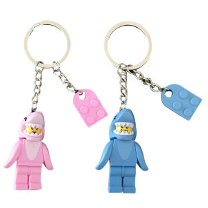 2Pcs/Set Couple Keychain Minifigure Shark Spiderman / Merge Matching Keychain