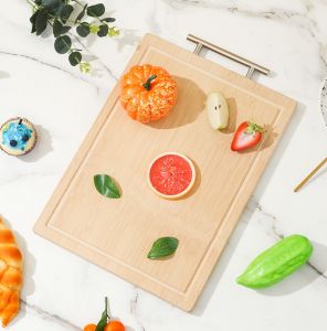 Premium Bamboo Chopping Board Natural household solid wood panel - antibacterial and mildew proof - with juice groove