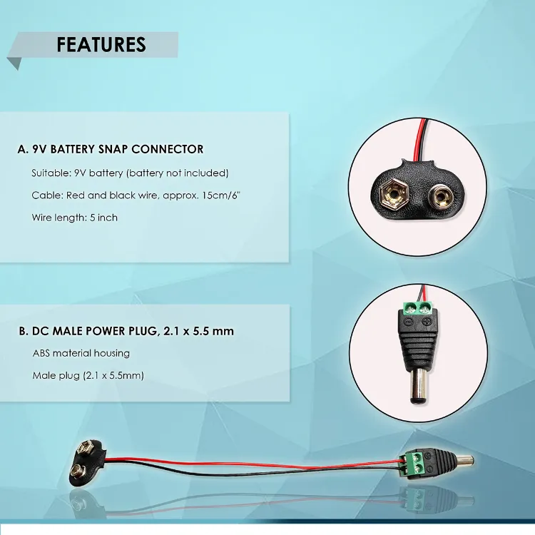 9V Battery Clip Connector - SRK ELECTRONICS