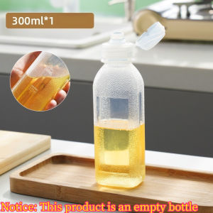 4Pcs 300/500ML Oil Bottle Plastic Condiment Squeeze Bottles Kitchen Ketchup Salad Olive Oil Bottles
