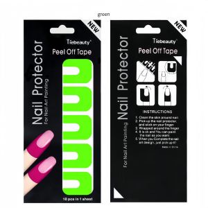 10Pcs/Sheet 5colorOptional Peel  Off Tape Spill-resistant Nail Protector Creative U-shape Finger Cover Sticker Nail Polish Tools