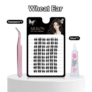 ARISONLASHES Wheat Ear 3D Single Cluster Bulu Mata Palsu Natural Segmented Eyelashes Extension