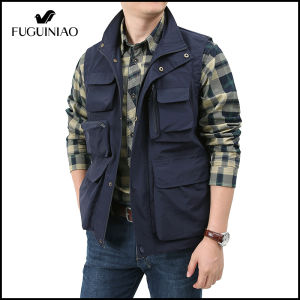 Fuguiniao Áo Ghi Lê Dụng Cụ Ngoài Trời Mùa Hè Áo Ghi Lê Nam Chụp Ảnh Câu Cá Nhiều Kiểu Ba Lỗ Có Túi Phần Thân Mỏng Cho Nam Áo Vest