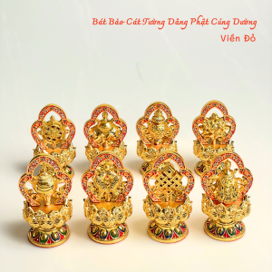 [Amrita] Bộ 8 món bát bảo cát tường cúng dường Tam Bảo đồ thờ cúng Mật Tông Tây Tạng hai màu - CXNP137